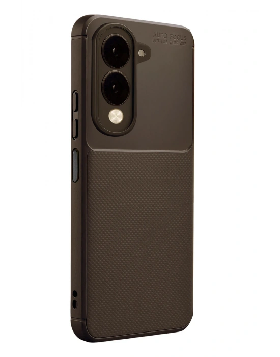 Newface Vivo Y29S Auto Focus Karbon Kapak - Kahverengi