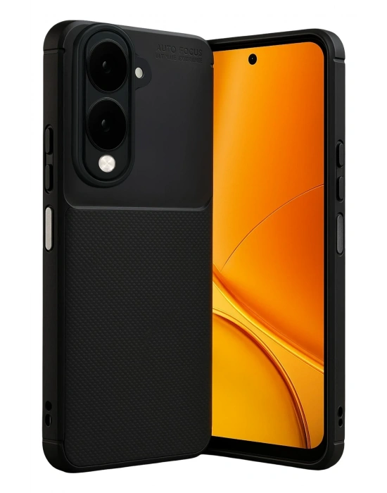 Newface Vivo Y29S Auto Focus Karbon Kapak - Siyah