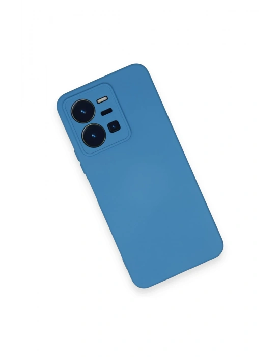 Newface Vivo Y35 Kılıf Nano içi Kadife Silikon - Mavi
