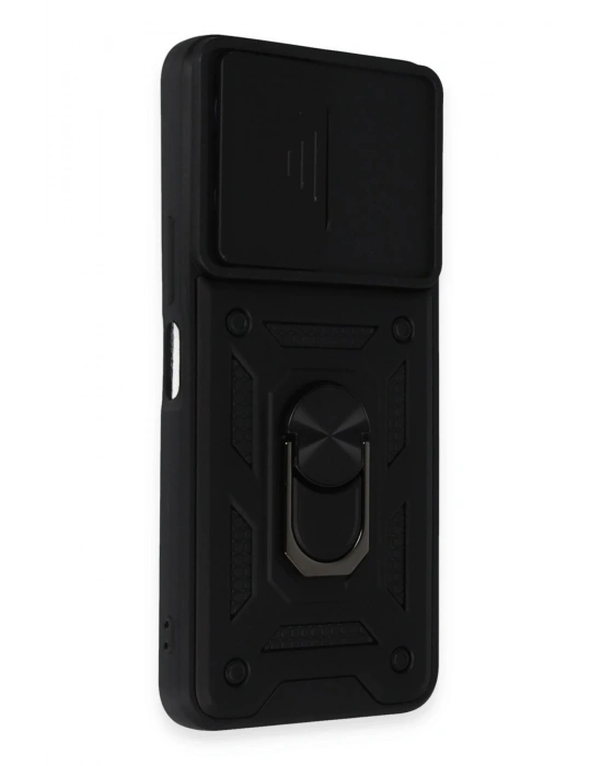 Newface Vivo Y35 Kılıf Pars Lens Yüzüklü Silikon - Siyah