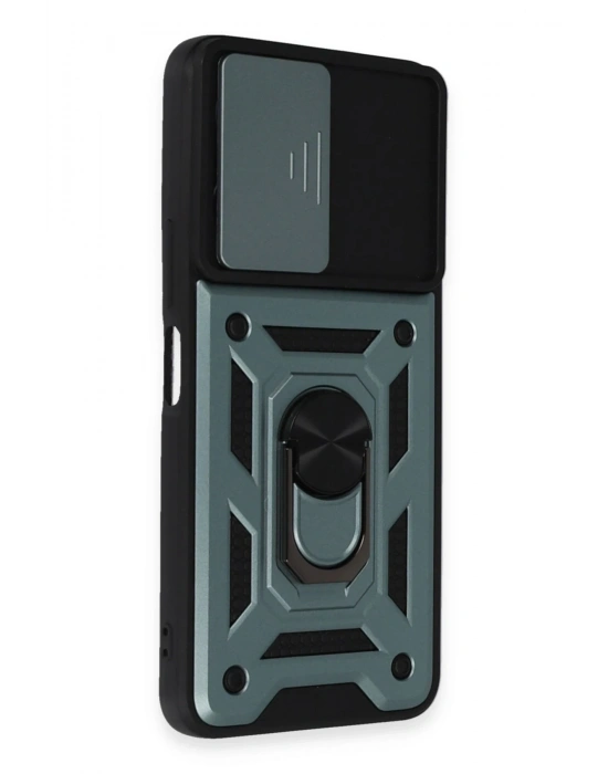 Newface Vivo Y35 Kılıf Pars Lens Yüzüklü Silikon - Yeşil