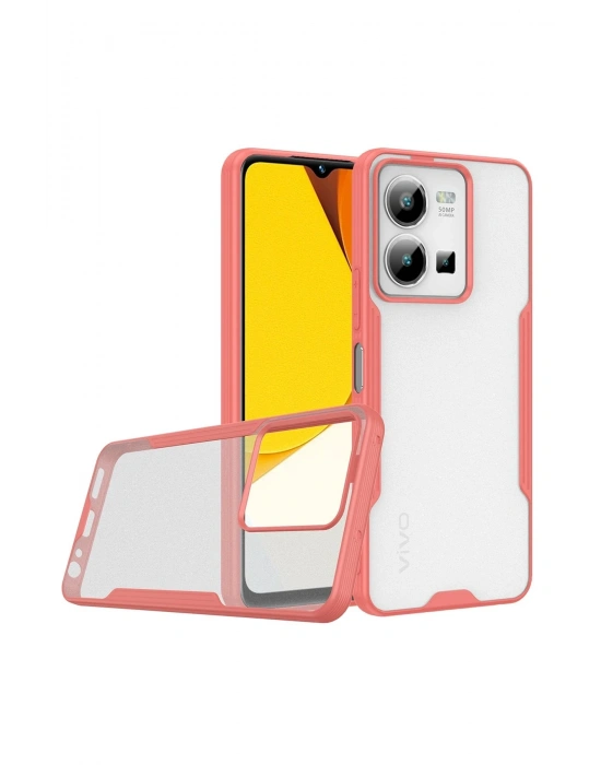 Newface Vivo Y35 Kılıf Platin Silikon - Pembe