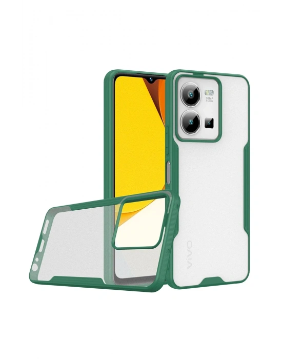Newface Vivo Y35 Kılıf Platin Silikon - Yeşil