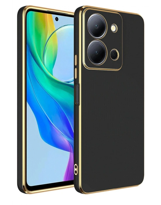 Newface Vivo Y36 Kılıf Volet Silikon - Siyah