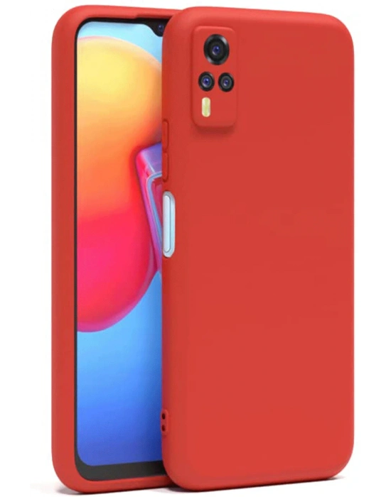 Newface Vivo Y53S Kılıf Nano içi Kadife Silikon - Kırmızı