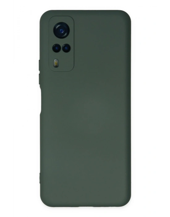 Newface Vivo Y53S Kılıf Nano içi Kadife Silikon - Koyu Yeşil