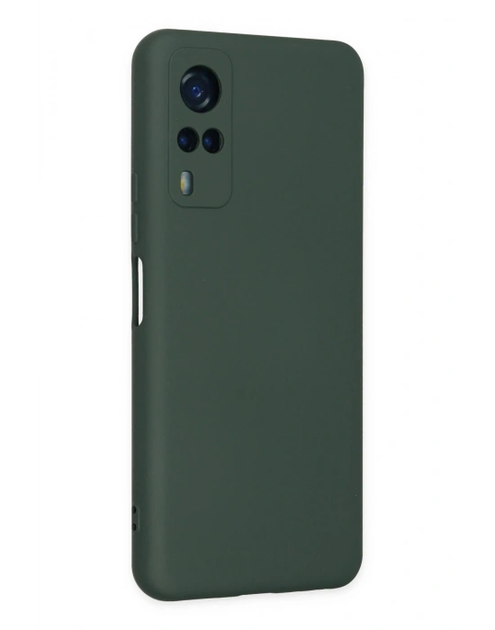 Newface Vivo Y53S Kılıf Nano içi Kadife Silikon - Koyu Yeşil