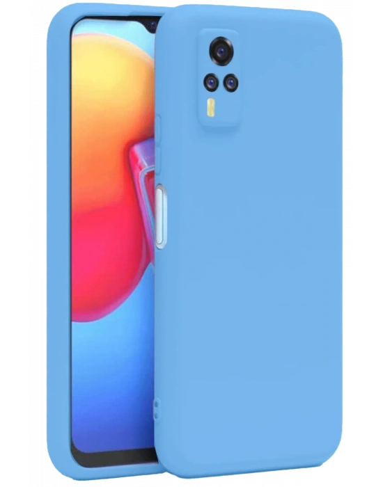 Newface Vivo Y53S Kılıf Nano içi Kadife Silikon - Mavi