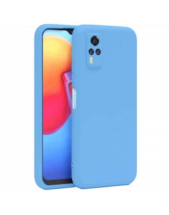 Newface Vivo Y53S Kılıf Nano içi Kadife Silikon - Mavi