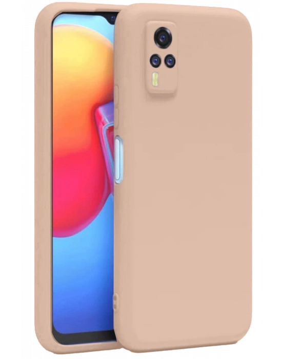 Newface Vivo Y53S Kılıf Nano içi Kadife Silikon - Pudra