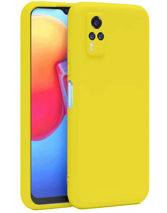 Newface Vivo Y53S Kılıf Nano içi Kadife Silikon - Sarı