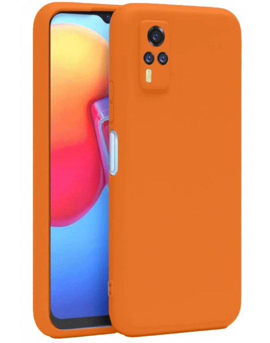 Newface Vivo Y53S Kılıf Nano içi Kadife Silikon - Turuncu