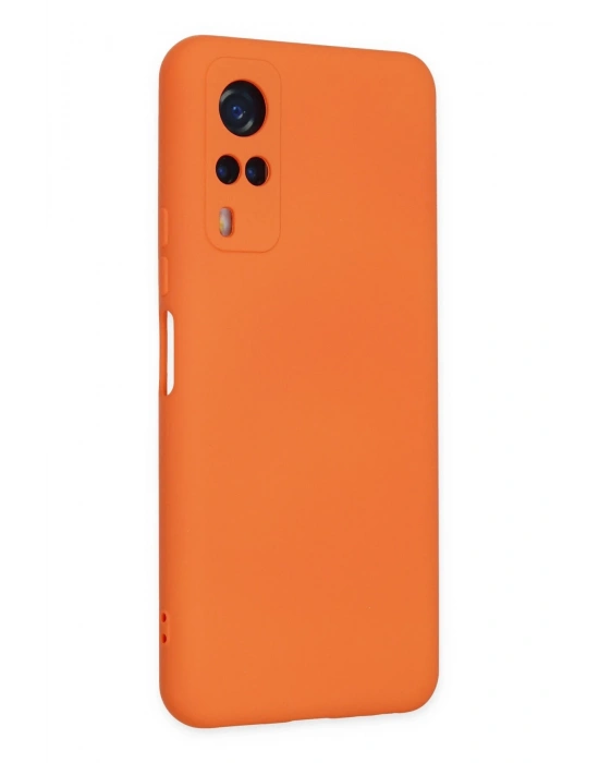 Newface Vivo Y53S Kılıf Nano içi Kadife Silikon - Turuncu