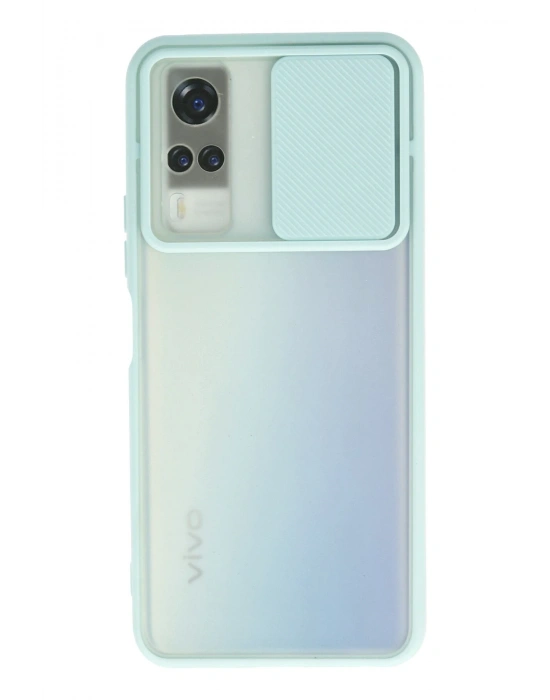 Newface Vivo Y53S Kılıf Palm Buzlu Kamera Sürgülü Silikon - Turkuaz