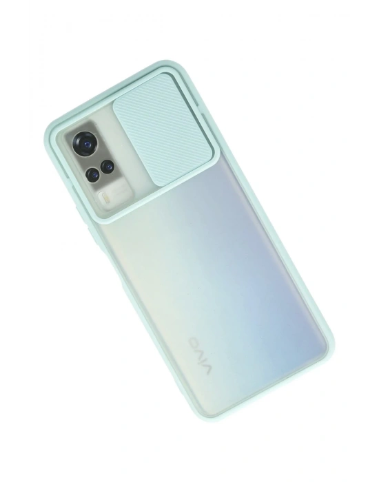 Newface Vivo Y53S Kılıf Palm Buzlu Kamera Sürgülü Silikon - Turkuaz