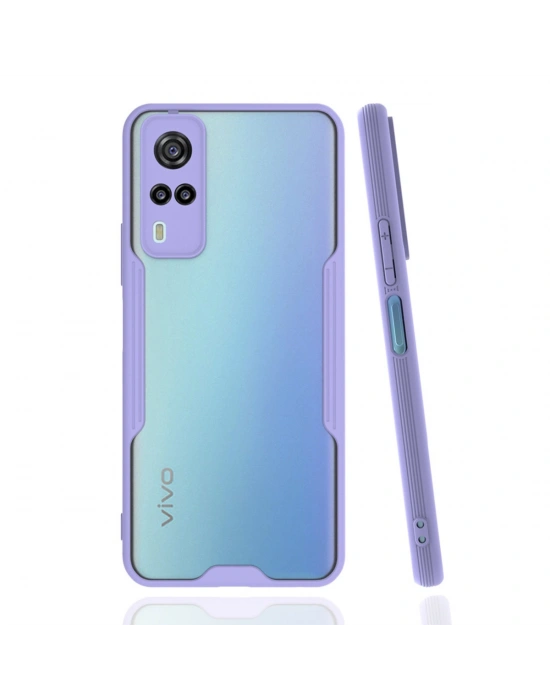 Newface Vivo Y53S Kılıf Platin Silikon - Lila