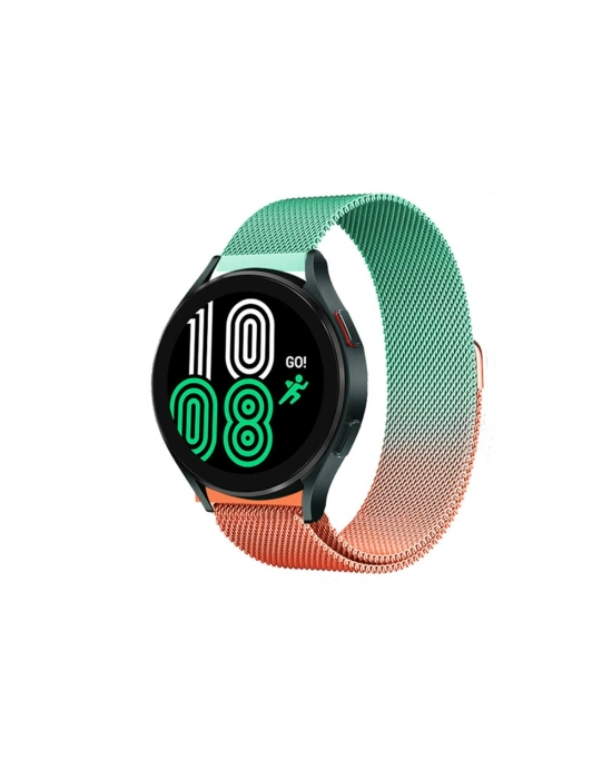 Newface Watch 20mm Metal Mıknatıslı Kordon - Turuncu-Yeşil
