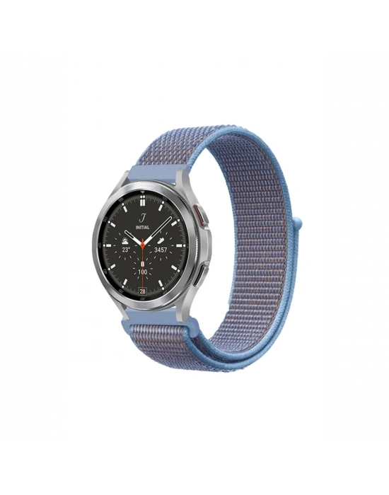 Newface Watch 22mm Hasırlı Cırtcırtlı Kordon - Mavi