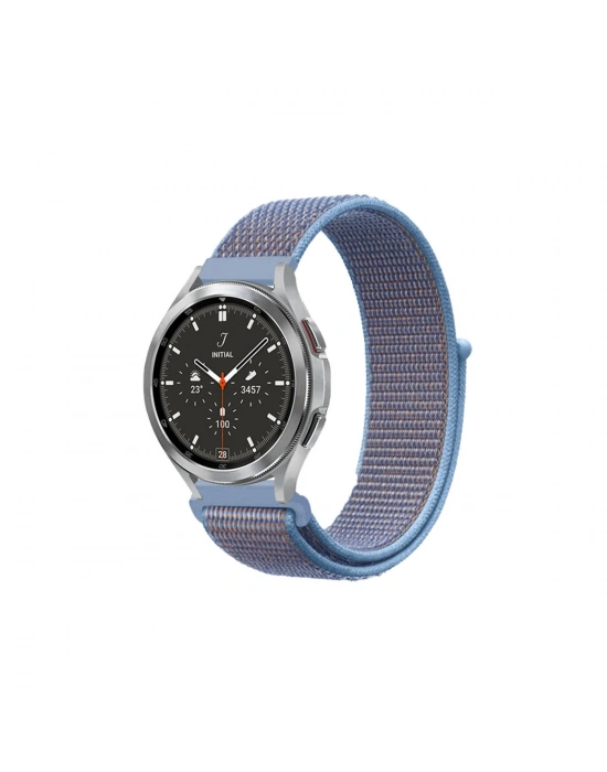 Newface Watch 22mm Hasırlı Cırtcırtlı Kordon - Mavi