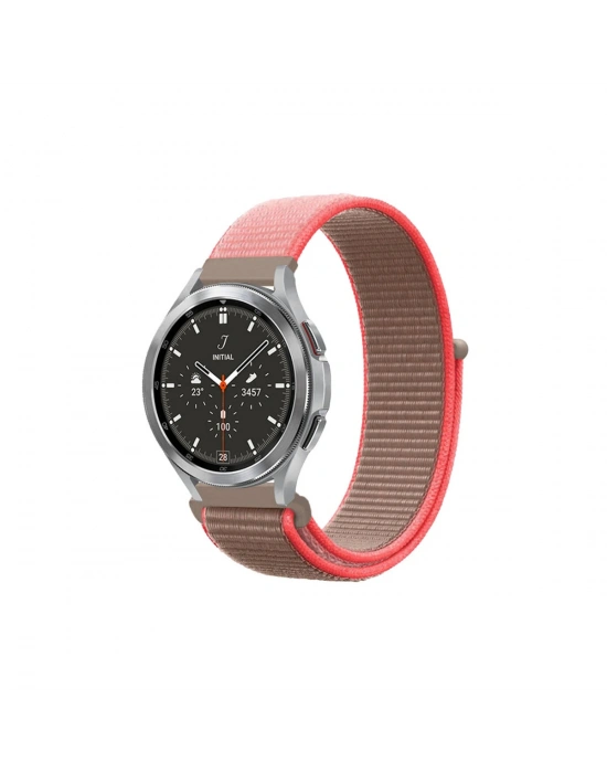 Newface Watch 22mm Hasırlı Cırtcırtlı Kordon - Pembe