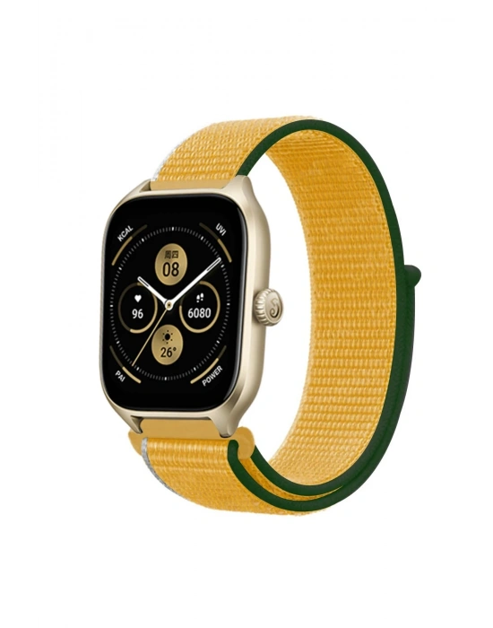 Newface Watch 22mm Hasırlı Cırtcırtlı Kordon - Sarı