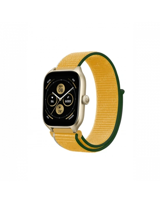 Newface Watch 22mm Hasırlı Cırtcırtlı Kordon - Sarı