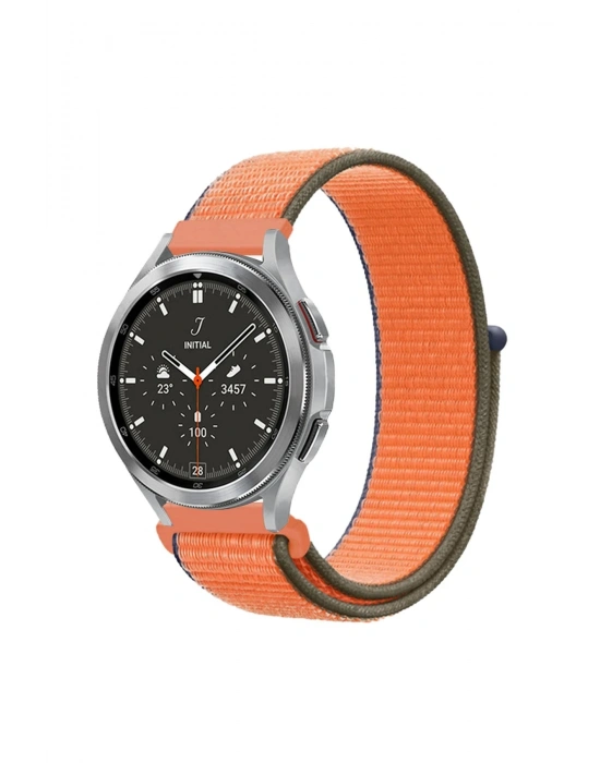 Newface Watch 22mm Hasırlı Cırtcırtlı Kordon - Turuncu