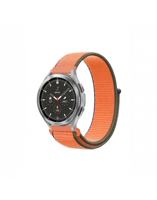 Newface Watch 22mm Hasırlı Cırtcırtlı Kordon - Turuncu