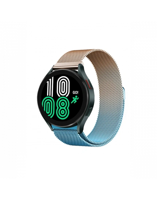 Newface Watch 22mm Metal Mıknatıslı Kordon - Metalik Gold-Mavi