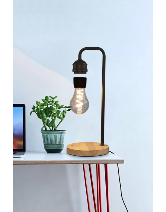 Newface XF01 Ampul Görünümlü Kablosuz Şarj Özellikli Gece Lambası - Siyah