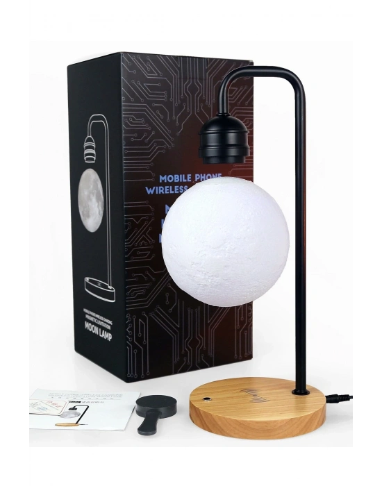 Newface XF02 Ay Görünümlü Kablosuz Şarj Özellikli Gece Lambası - Siyah