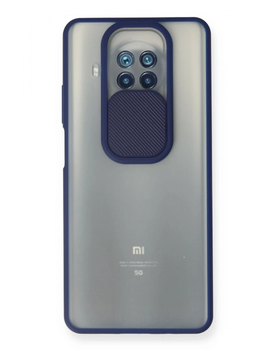 Newface Xiaomi Mi 10T Lite Kılıf Palm Buzlu Kamera Sürgülü Silikon - Lacivert