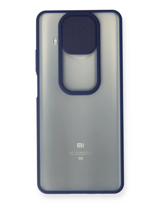 Newface Xiaomi Mi 10T Lite Kılıf Palm Buzlu Kamera Sürgülü Silikon - Lacivert