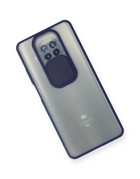 Newface Xiaomi Mi 10T Lite Kılıf Palm Buzlu Kamera Sürgülü Silikon - Lacivert