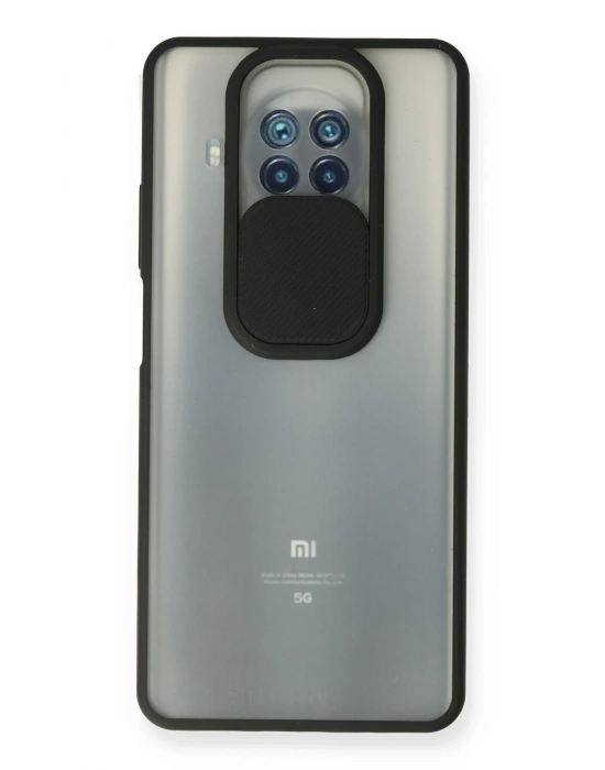 Newface Xiaomi Mi 10T Lite Kılıf Palm Buzlu Kamera Sürgülü Silikon - Siyah