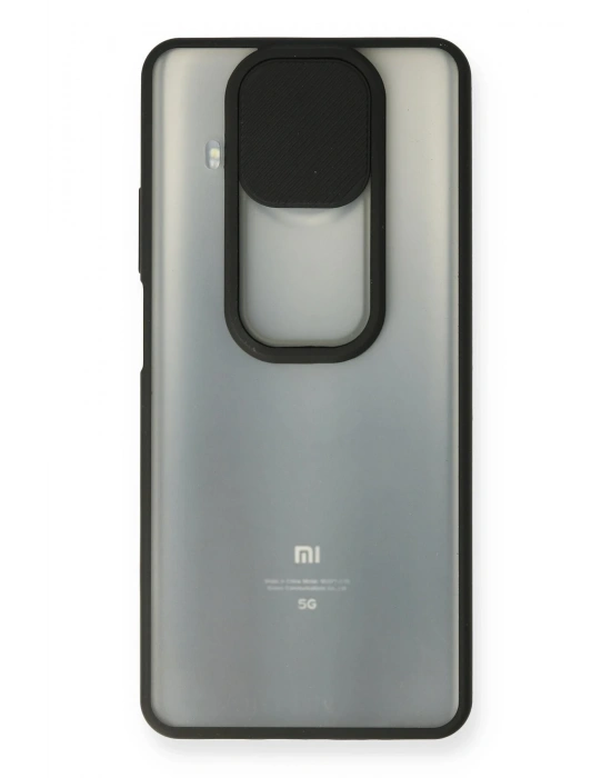 Newface Xiaomi Mi 10T Lite Kılıf Palm Buzlu Kamera Sürgülü Silikon - Siyah