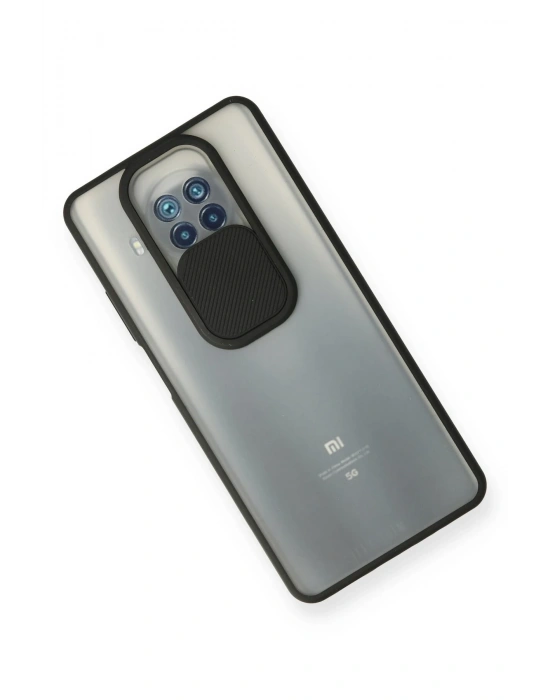 Newface Xiaomi Mi 10T Lite Kılıf Palm Buzlu Kamera Sürgülü Silikon - Siyah