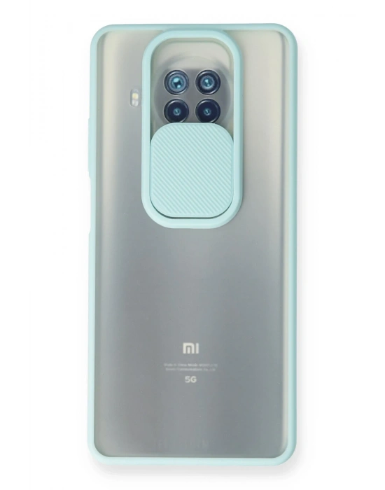 Newface Xiaomi Mi 10T Lite Kılıf Palm Buzlu Kamera Sürgülü Silikon - Turkuaz