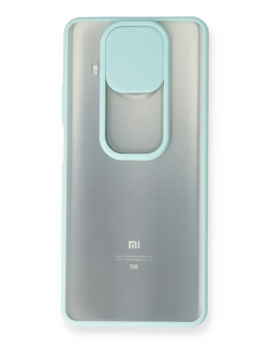 Newface Xiaomi Mi 10T Lite Kılıf Palm Buzlu Kamera Sürgülü Silikon - Turkuaz