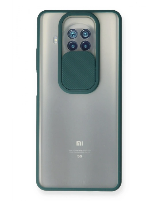 Newface Xiaomi Mi 10T Lite Kılıf Palm Buzlu Kamera Sürgülü Silikon - Yeşil