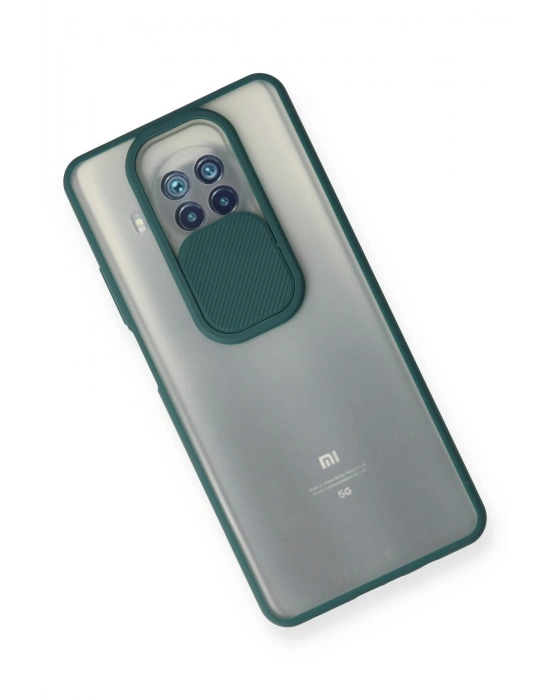 Newface Xiaomi Mi 10T Lite Kılıf Palm Buzlu Kamera Sürgülü Silikon - Yeşil