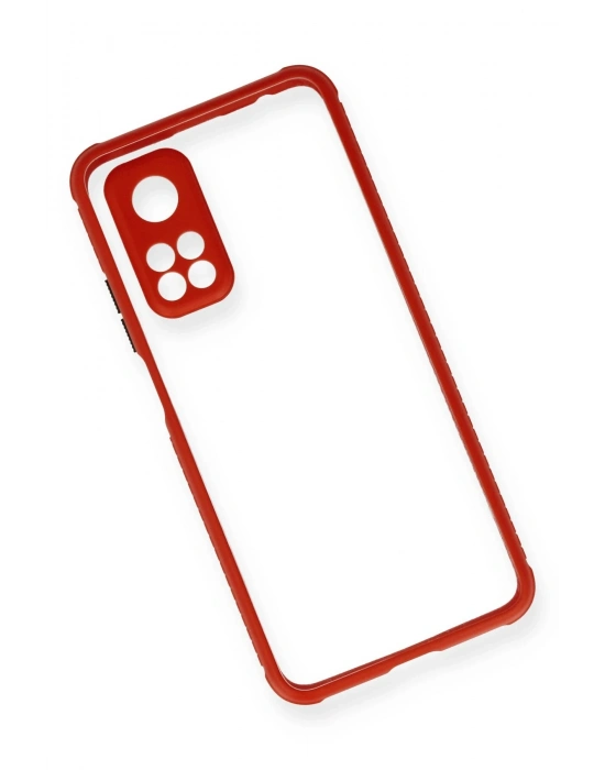 Newface Xiaomi Mi 10T Pro Kılıf Miami Şeffaf Silikon - Kırmızı