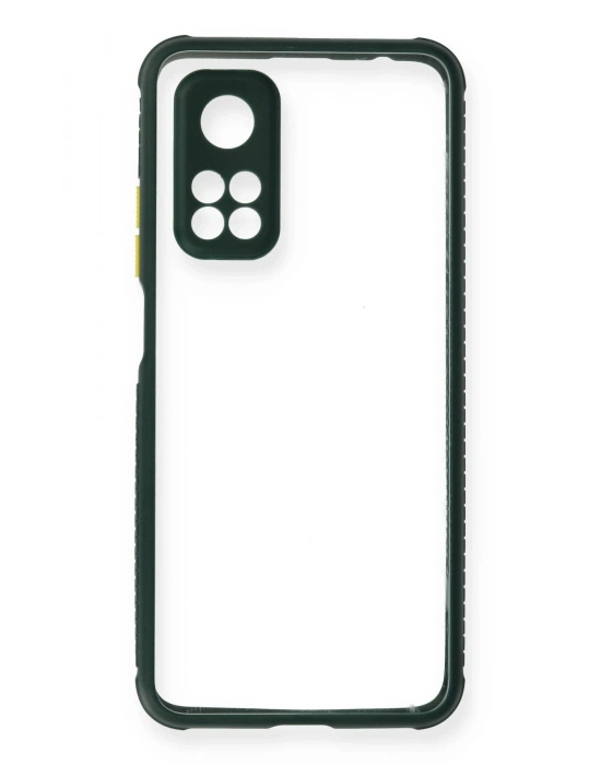 Newface Xiaomi Mi 10T Pro Kılıf Miami Şeffaf Silikon - Koyu Yeşil