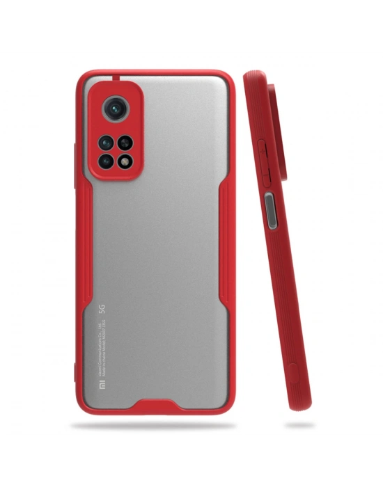 Newface Xiaomi Mi 10T Pro Kılıf Platin Silikon - Kırmızı