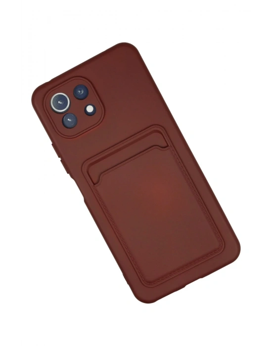 Newface Xiaomi Mi 11 Kılıf Kelvin Kartvizitli Silikon - Bordo
