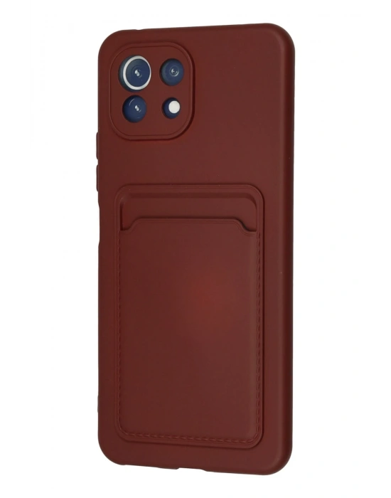 Newface Xiaomi Mi 11 Kılıf Kelvin Kartvizitli Silikon - Bordo