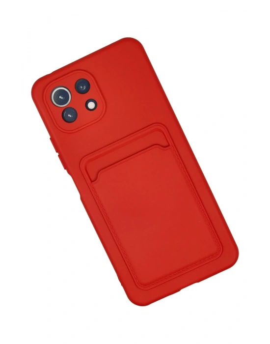 Newface Xiaomi Mi 11 Kılıf Kelvin Kartvizitli Silikon - Kırmızı