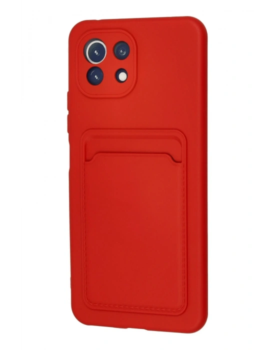 Newface Xiaomi Mi 11 Kılıf Kelvin Kartvizitli Silikon - Kırmızı