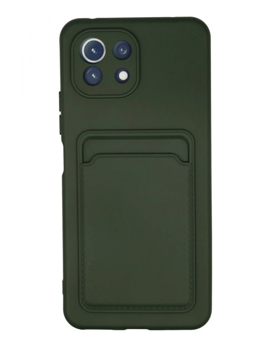 Newface Xiaomi Mi 11 Kılıf Kelvin Kartvizitli Silikon - Koyu Yeşil