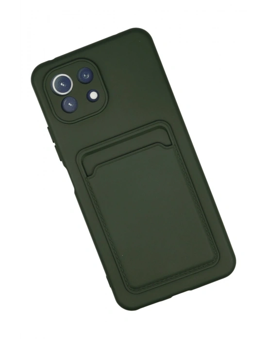 Newface Xiaomi Mi 11 Kılıf Kelvin Kartvizitli Silikon - Koyu Yeşil